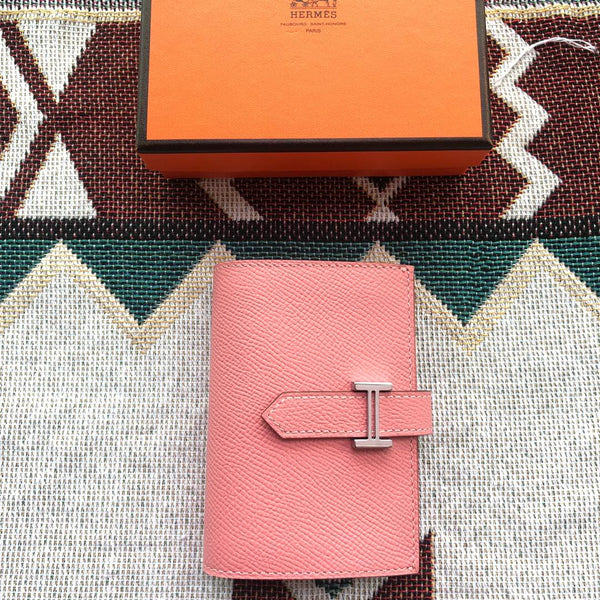 BEARN COMPACT WALLET 12 IN BLUSH PINK EPSOM LEATHER