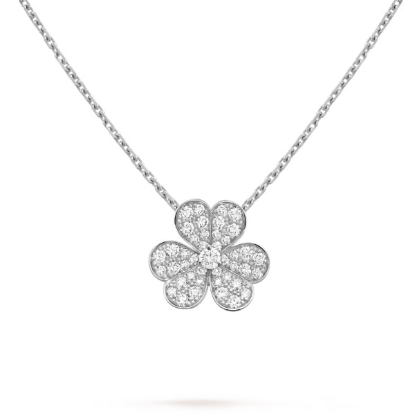 ˇMagic JewelryˇCLOVER DIAMOND NECKLACE SILVER