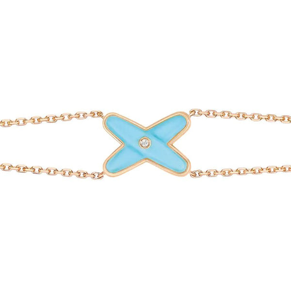 <MAGIC>JEUX BRACELET TURQUOISE PINK GOLD 1 DIAMOND