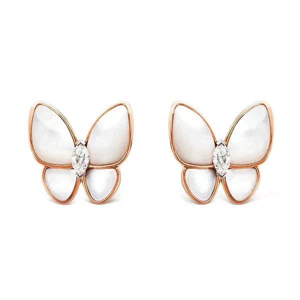 ˇMagic JewelryˇBUTTERFLY MOP DIAMOND EARRINGS